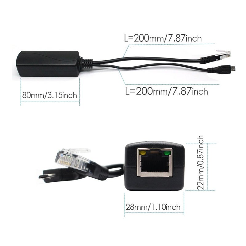 ANVISION 4-Pack Active 5V 2.4A PoE Splitter Adapter IEEE 802.3af Compliant Micro USB 48V to 5V/2.4A, for Tablets, Dropcam or Raspberry Pi, IPC, IP Camera and More - Image 4